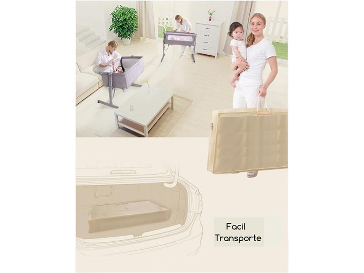 Babify - Mini Berceau Cododo Ajustable - Gris