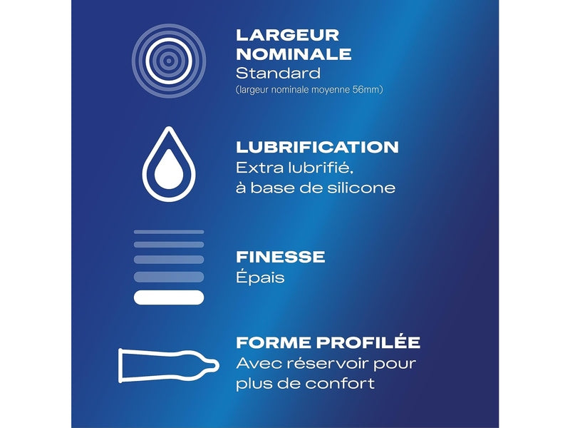 DUREX Essential – Préservatifs Extra Lubrifiés, Confort & Protectionn - 24 pièces