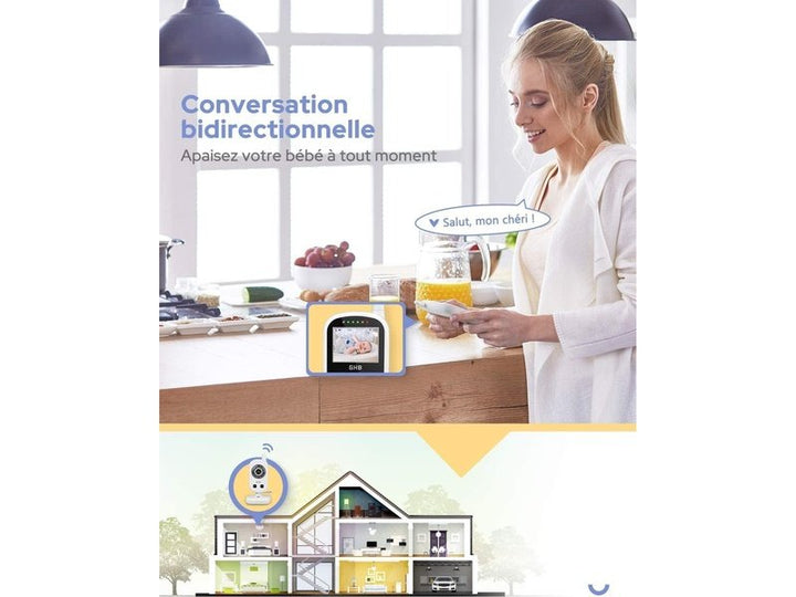 GHB - Moniteur Vidéo Bébé avec Vision Nocturne