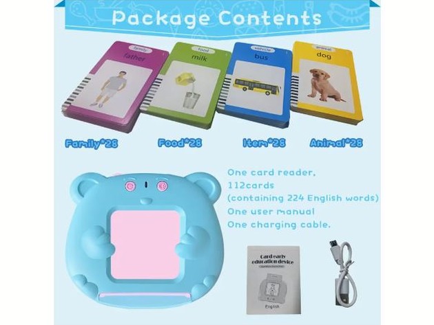 Lecteur de Cartes Audio pour Enfants – Jouet Éducatif avec Dessins Parlants