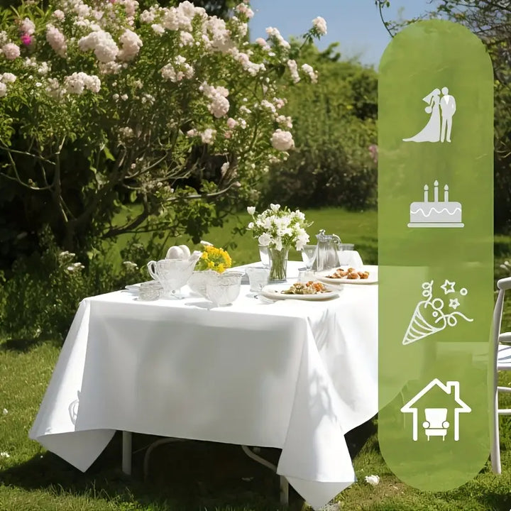 Nappe en Satin de Couleur Unie, Élégante Couverture de Table Rectangulaire