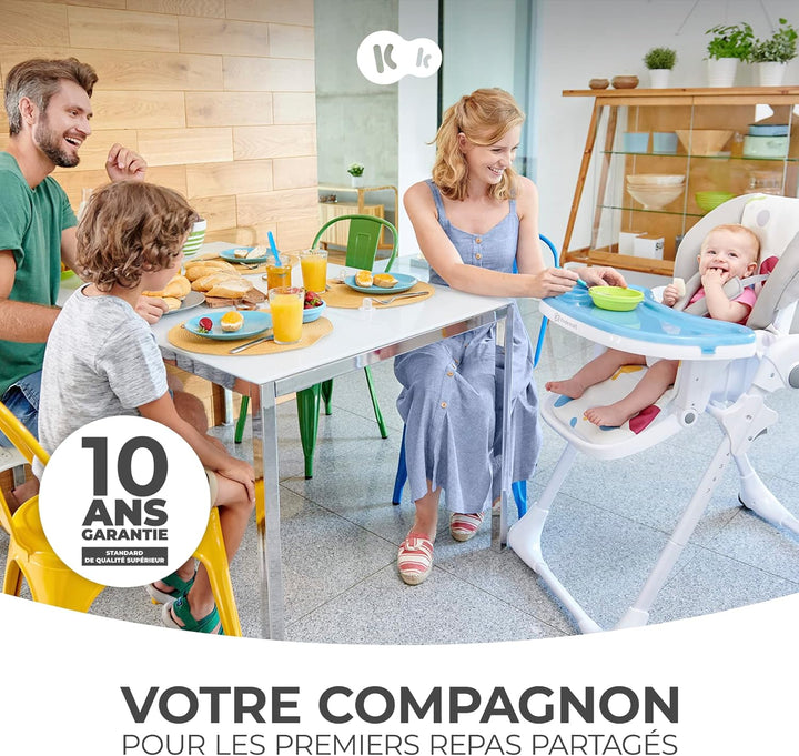Kinderkraft YUMMY - Chaise haute bébé – Réglable et pliable dès la naissance