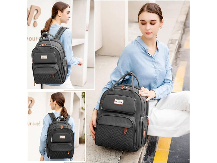 SNDMOR Sac à Langer Dos – 14 Poches + Matelas à Langer Intégré