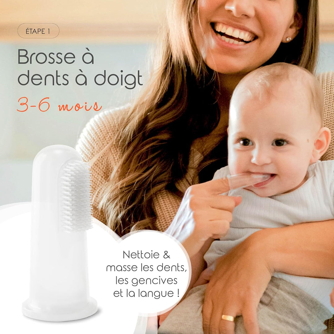 Cherish Baby Care Kit De Brosse à Dents Bébé (3 à 24 Mois) -  Sans BPA