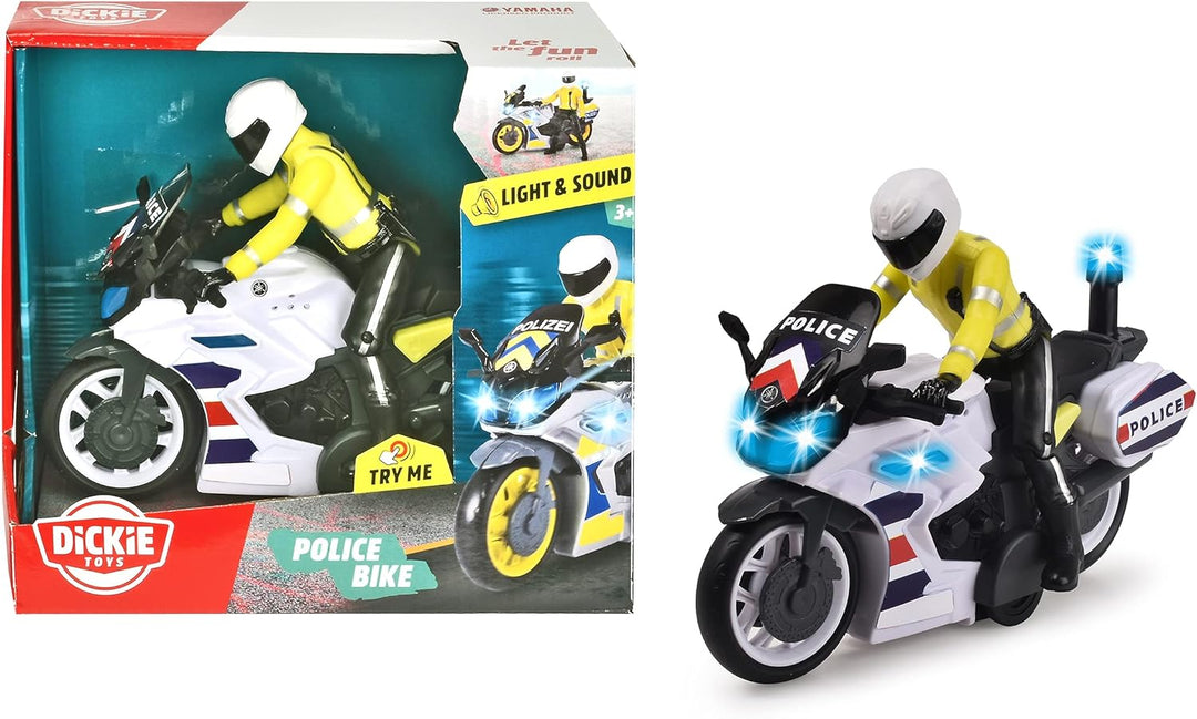 Dickie - SOS Moto De Police Yamaha - Son Et Lumières - Figurine Motard Incluse - Piles Incluses - Dès 3 Ans