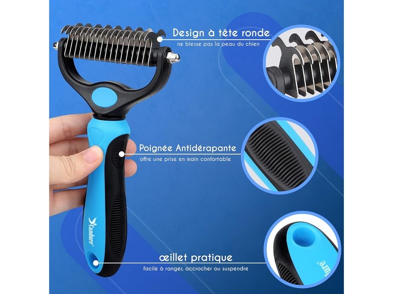 Brosse de Toilettage Double Face pour Animaux de compagnie