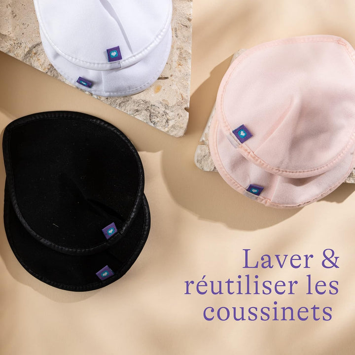 LANSINOH - Coussinets d’Allaitement Lavables 8 pièces – Couleurs Variées
