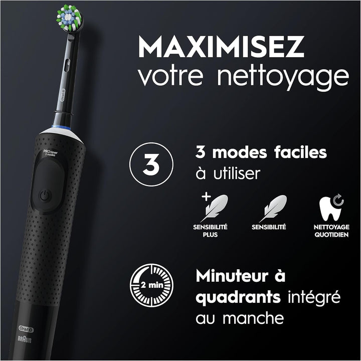 ORAL-B - Brosse à Dents Électrique Vitality Pro Noire – 1 Brossette Incluse