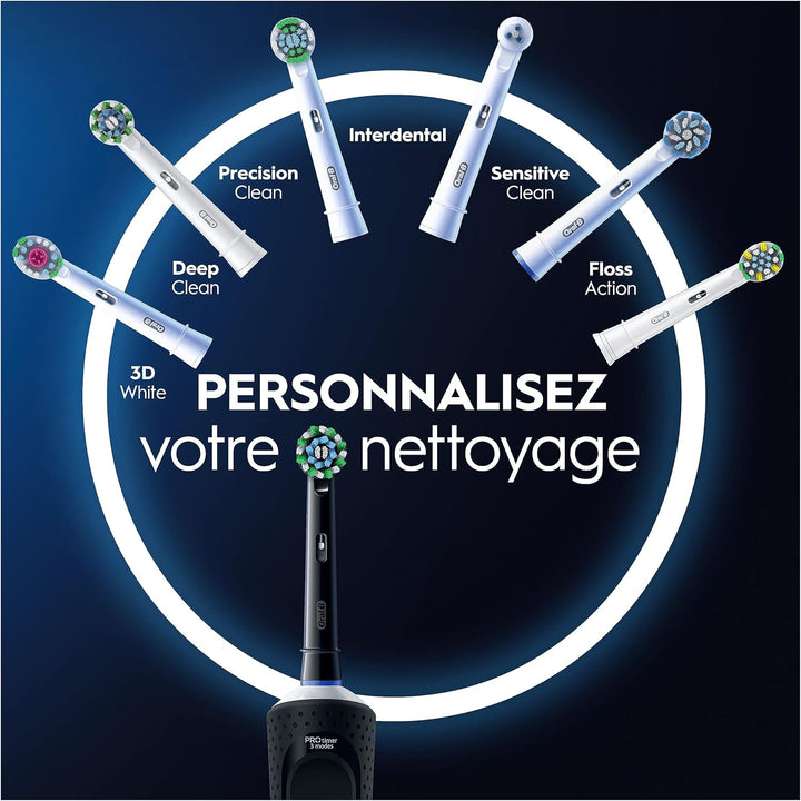 ORAL-B - Brosse à Dents Électrique Vitality Pro Noire – 1 Brossette Incluse