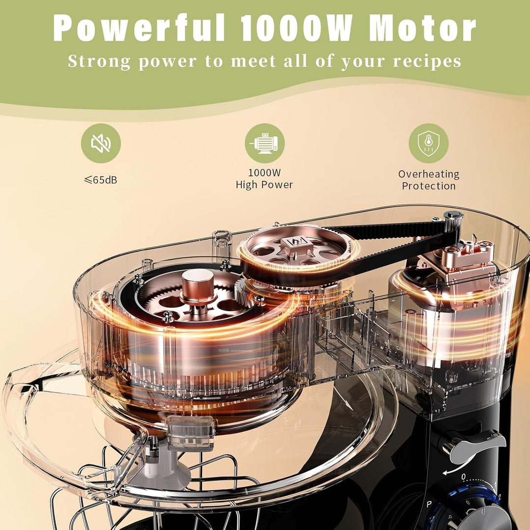 ZUCCIE – Robot Pâtissier 5L 1000W – Vitesse et Pétrin Professionnel Noir