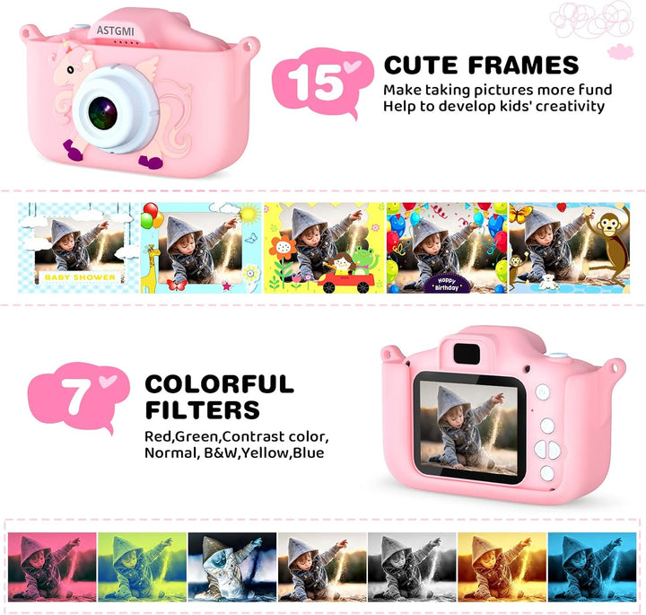 ASTGMI - Appareil Photo Enfant 2" – Numérique, Rechargeable, Mini Caméra Enfant