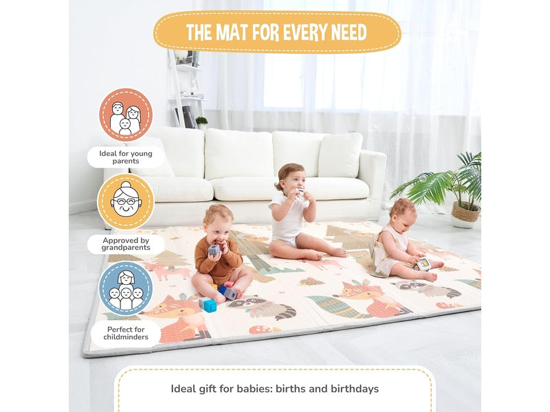 Tapis de Jeu XXL Pliable en Mousse pour Bébé – Réversible et Épais, 150x180cm