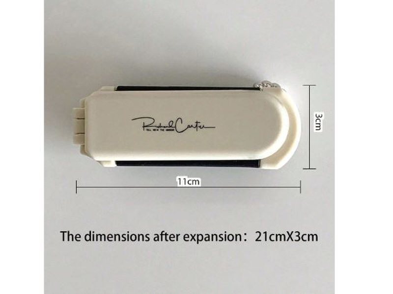 Peigne pliable - couleur crème, portable avec miroir intégré