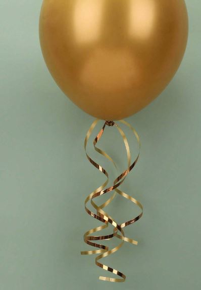 20 PCS 5 rouleaux de ruban décoratif métallique pour ballons, 10m de ruban doré