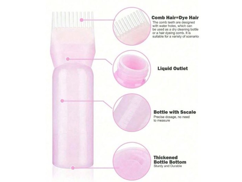 Pot de coloration et de soin des cheveux avec peigne et échelle, blanc