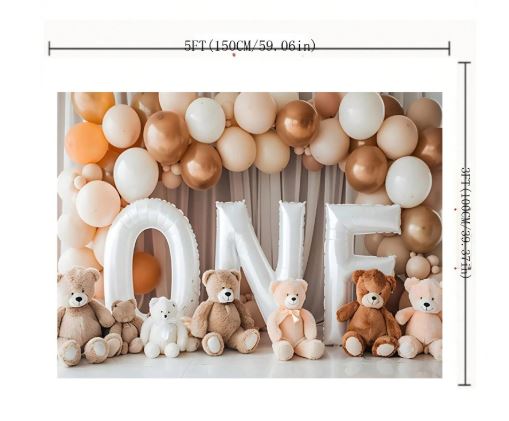Décor de fond 1er anniversaire – Thème bébé unisexe