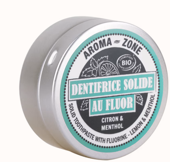 AROMAZONE - Dentifrice solide au Fluor - Menthol & Citron - 20g DAKAR DIALY
