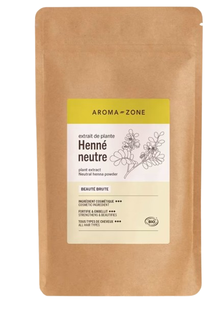 Poudre de Henné Neutre BIO Aroma-Zone – disponible à Dakar sur Dialy en 60 MIN