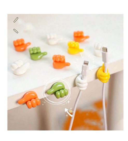 10  Crochet de rangement de câble en forme de pouce pour bureau