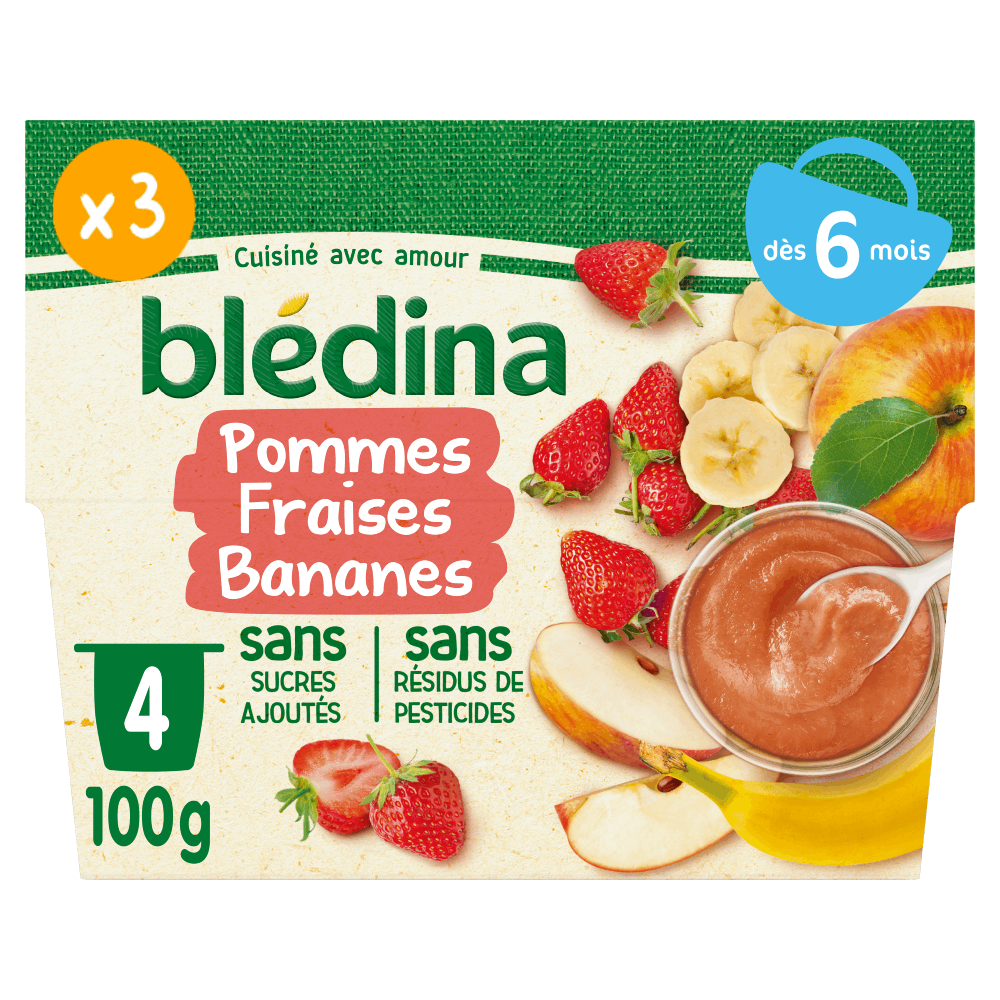 Blédina Coupelles: Compote de Fruits Bébé Pommes Fraises Banane - Dès 6 mois dakar Dialy