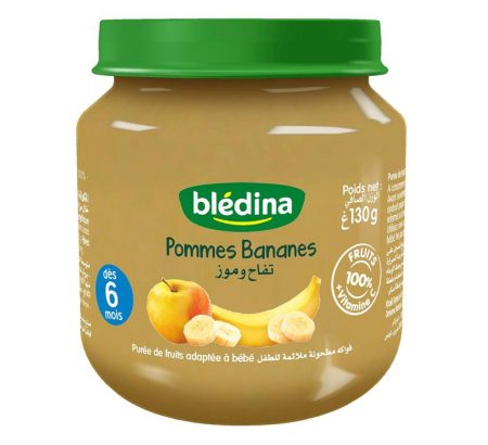BLÉDINA - Compote pommes bananes dès 6 mois - 130g Dakar Dialy purée de fruit pour bébé