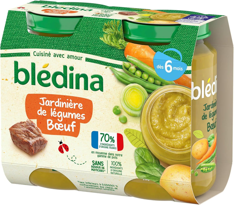BLÉDINA - Jardinière de légumes Boeuf pour bébé (2X200g) - Dès 6 mois Dakar Dialy
