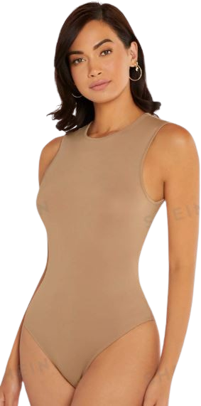 Body Nude Sans Manches Femme – Col Rond, Style Minimaliste Dakar - Dialy