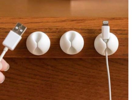 Pinces Câbles x5 – Fixation Murale Blanche