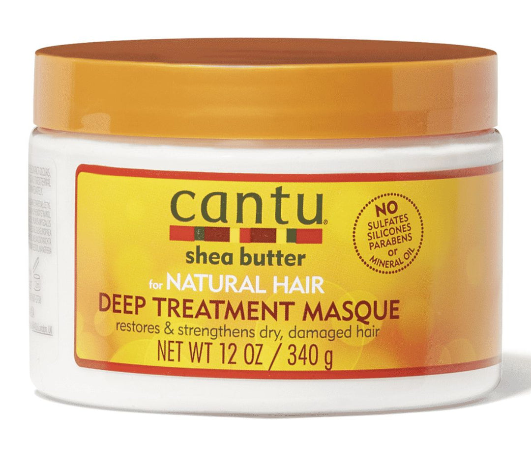 Masque capillaire nourrissant Cantu au beurre de karité pour cheveux afro, bouclés et frisés - 340g. Hydrate et revitalise en profondeur. Disponible à Dakar sur Dialy.sn