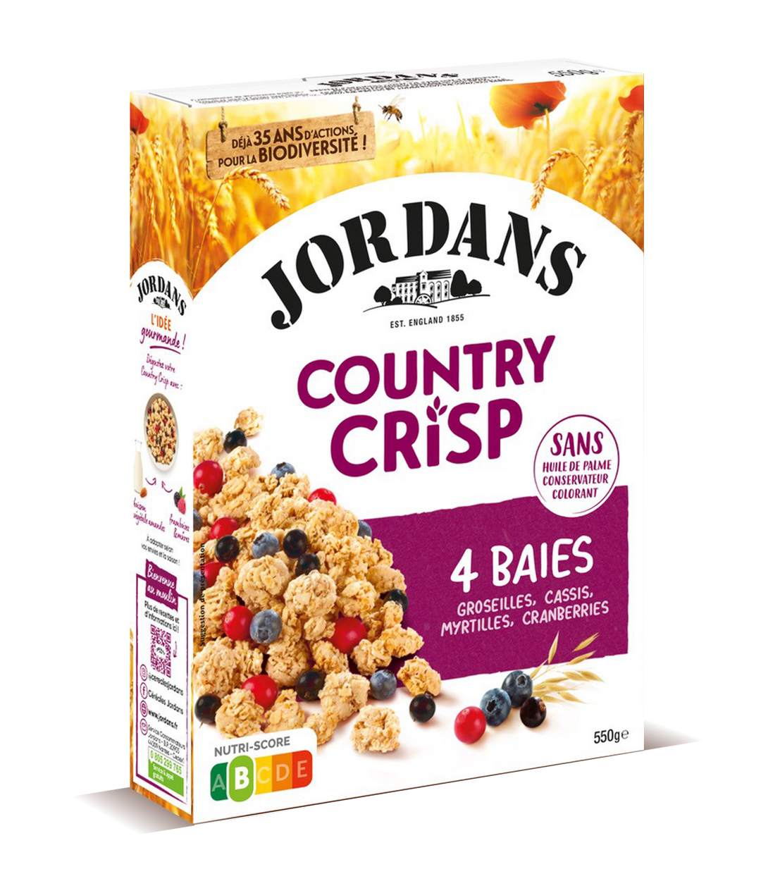 JORDANS - Céréales Country Crisp 4 baies- 550G