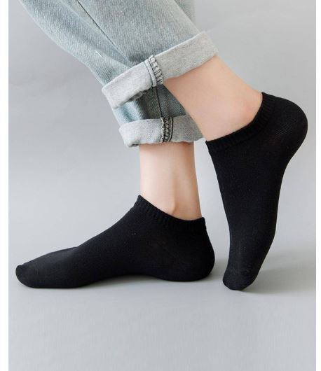 Chaussettes À Coupe Basse Pour Femmes - 5 Paires, Noire