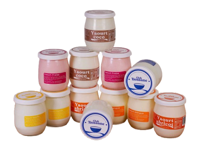 CLUB TIOSSANE - Yaourt à l'abricot, pot en verre - 125G Dakar Dialy