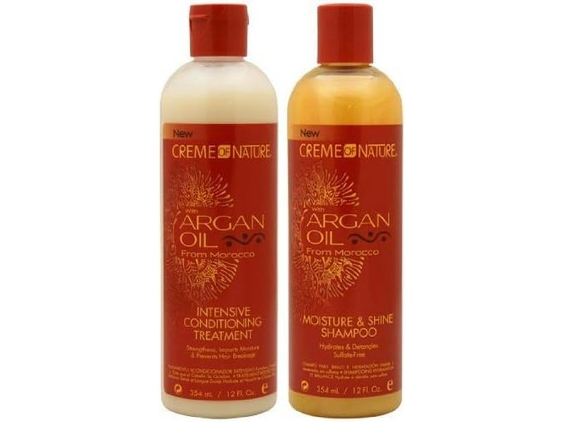 CREME OF NATURE - Pack Shampooing + Après-shampooing reconstructeur à l'Huile d'Argan, sans sulfates - Dakar Dialy