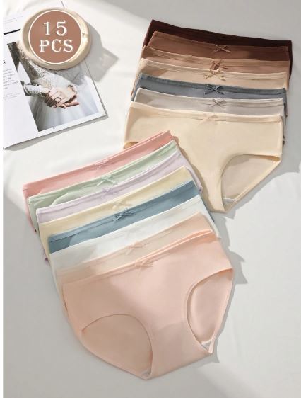 Culottes Femme avec Nœud – Lot de 15, Style Frais & Confortable