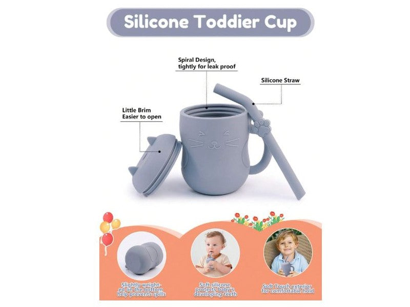 Tasse Paille en Silicone pour Bébé 150ml – avec Poignées