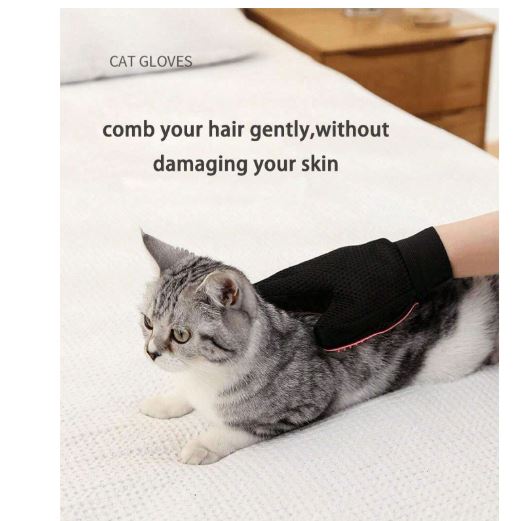 Gant Toilettage BLEU avec Brosse – Chats & Chiens, Poils Faciles à Retirer