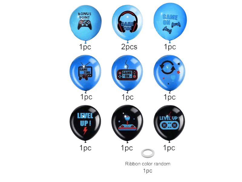 Ballon décoratif avec imprimé gaming party,11 pcs