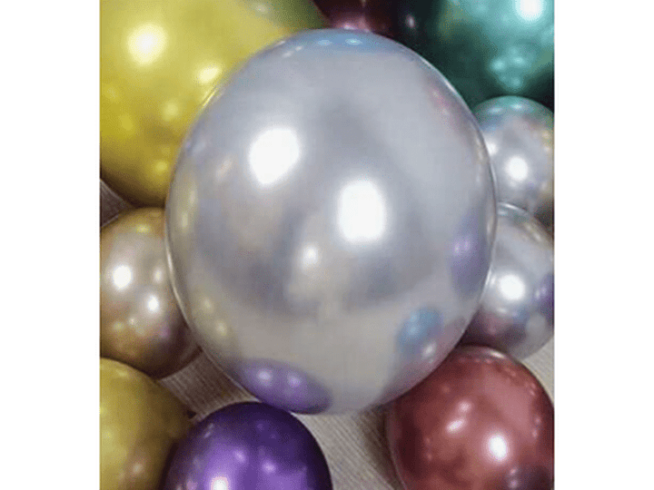 Ballons métallique couleur argent, 10 pcs