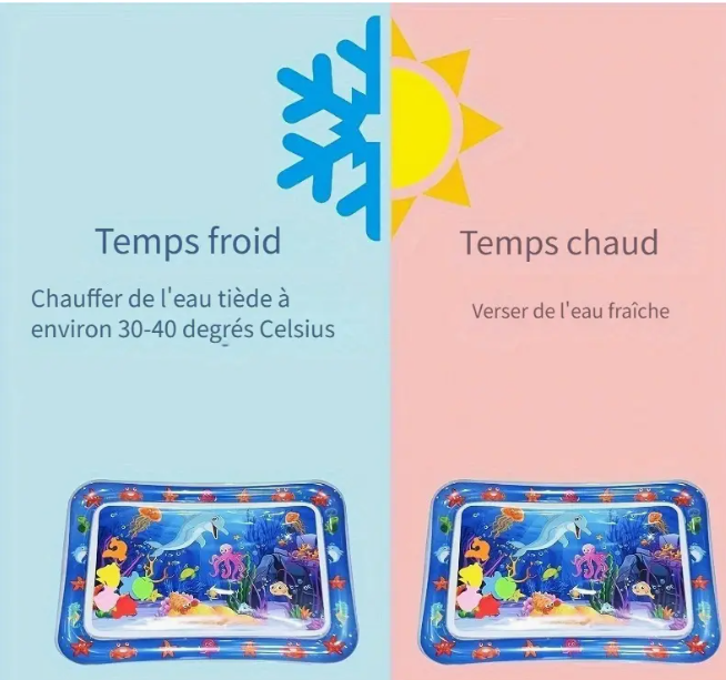 Matelas de Jeu Gonflable Extra-Large pour Enfants - Scène Sous-Marine