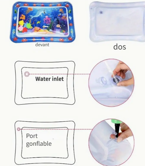 Matelas de Jeu Gonflable Extra-Large pour Enfants - Scène Sous-Marine