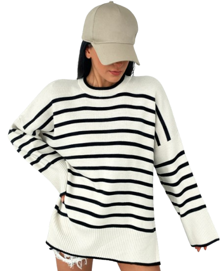 Ruechic Pull à rayures taille M