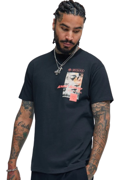 T-shirt à manches courtes « Lost In Love » - Noir taille L