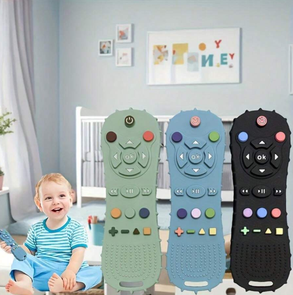 Télécommande en silicone à mâcher pour bébé – Jouet sensoriel 0-24 mois