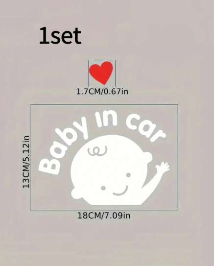 Autocollant bébé à bord réfléchissant – Dessin animé