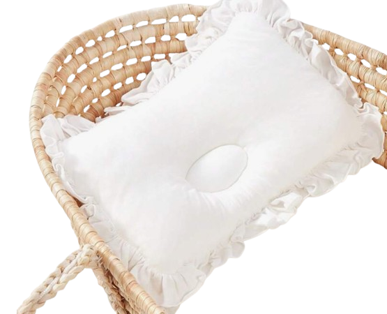 COZY PIXIES - Oreiller bébé plissé bleu dentelle