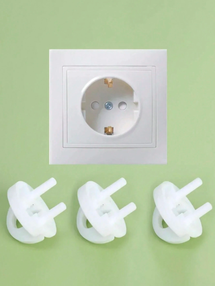 Lot de 10 cache-prises de sécurité pour bébé – Blanc
