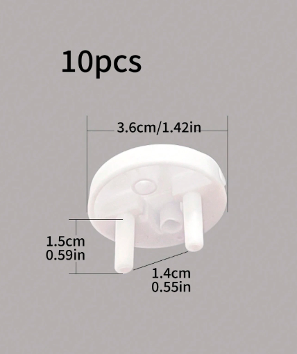 Lot de 10 cache-prises de sécurité pour bébé – Blanc