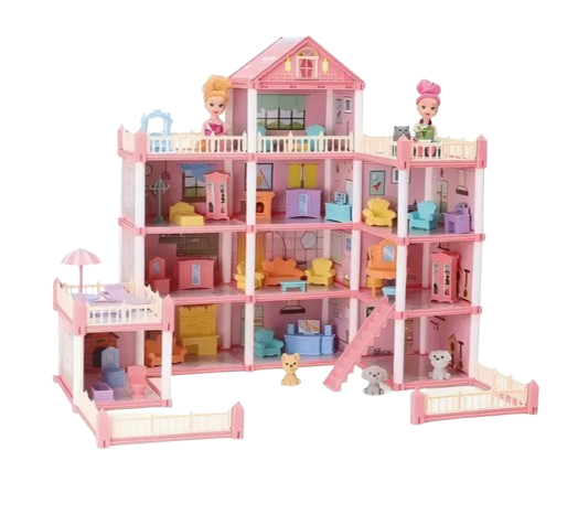 Maison de poupée de luxe de 4 étages pour filles