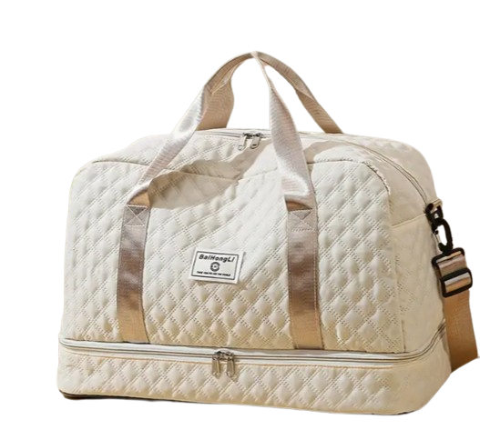 Sac de voyage en nylon de style décontracté beige