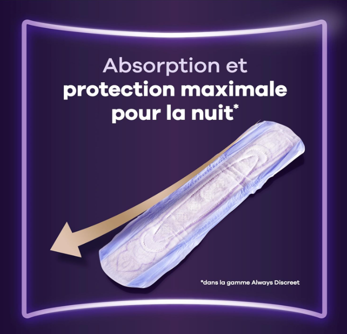 ALWAYS DISCREET Ultimate Night – Serviettes Incontinence 12 serviettes